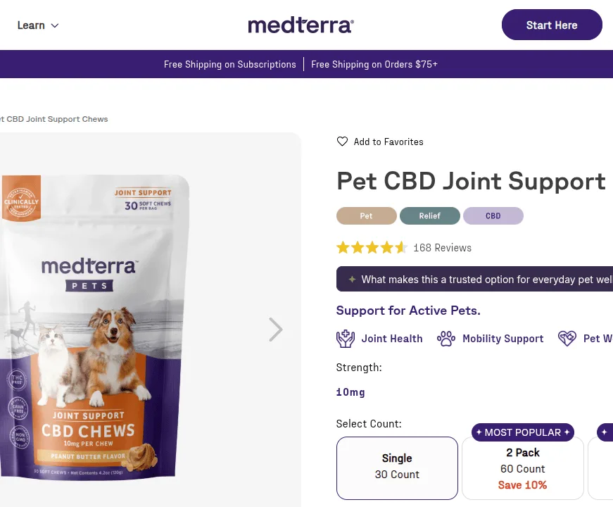 Medterra Pet CBD Joint Support Chews image 3