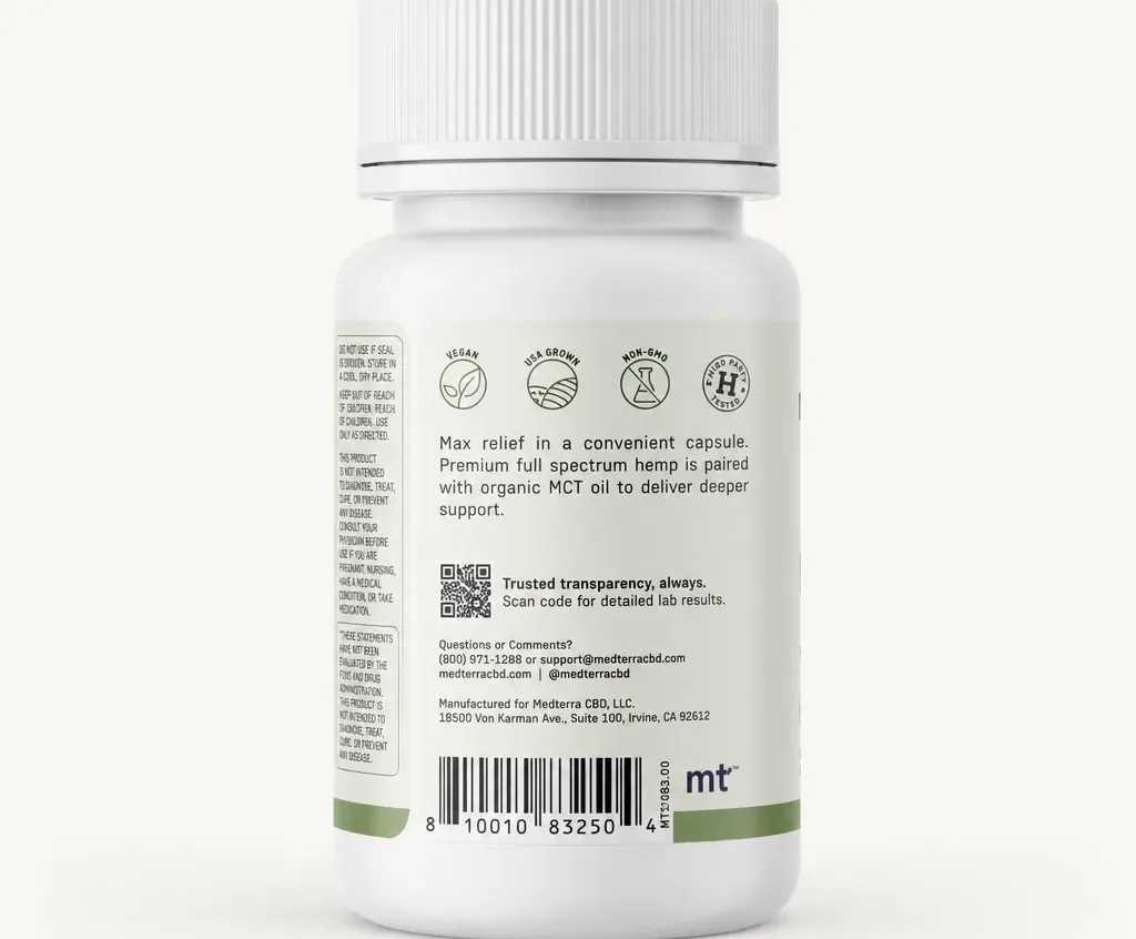 Medterra Max Relief Full Spectrum Capsules image 3