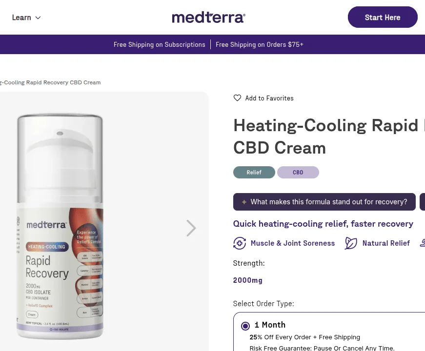 Medterra Heating-Cooling Rapid Recovery CBD Cream image 4