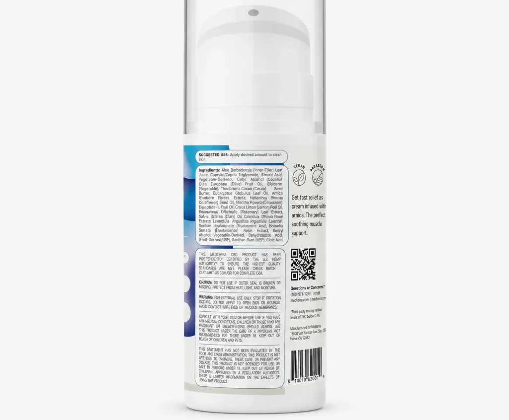 Medterra Rapid Recovery Cooling 2000mg CBD Cream image 2