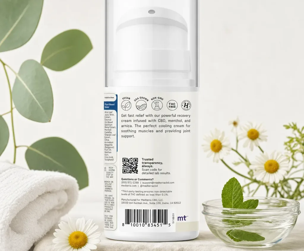Medterra Rapid Recovery Cooling 2000mg CBD Cream image 3