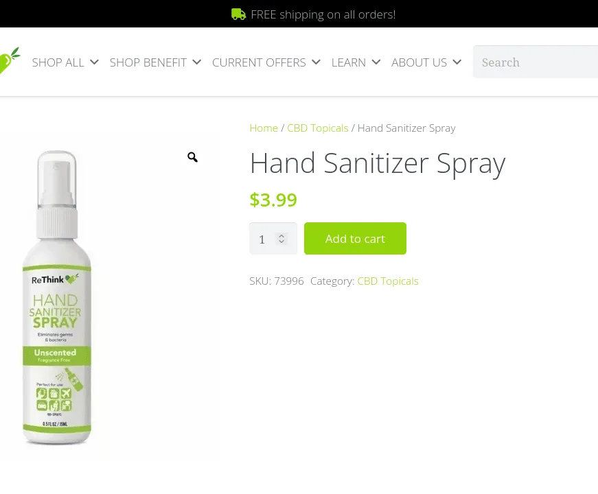 ReThink Hand Sanitizer Spray image 2
