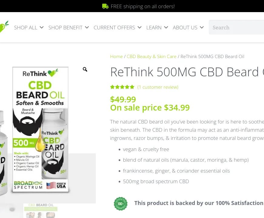 ReThink CBD Beard Oil image 2