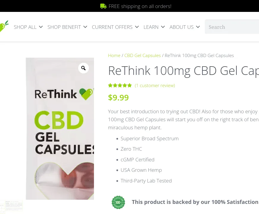 ReThink CBD Gel Capsules image 2