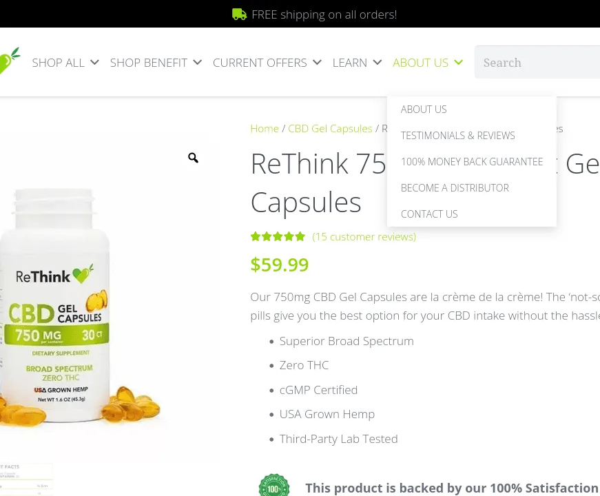 ReThink CBD Soft Gel Capsules image 2