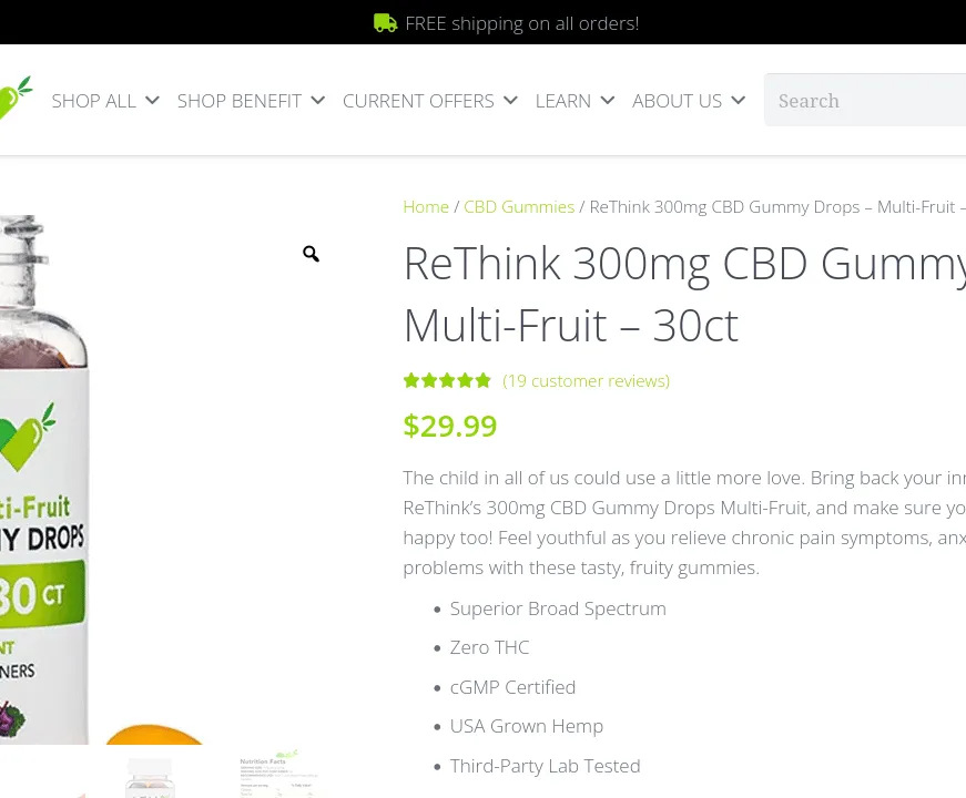 ReThink CBD Gummy Drops - Multi-Fruit - image 4
