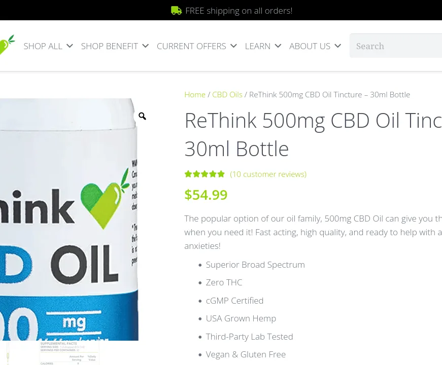 ReThink CBD Oil Tincture image 3