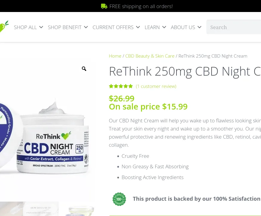 ReThink CBD Night Cream image 2