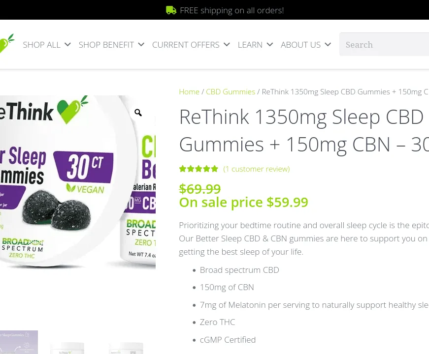 ReThink Sleep CBD Gummies + CBN image 3