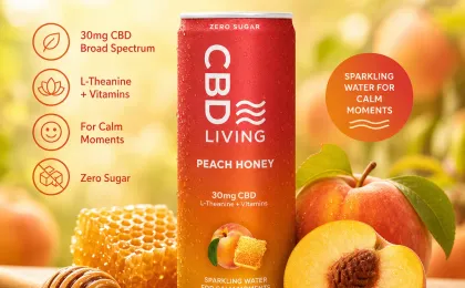 CBD Sparkling Water Peach Honey 12-Pack