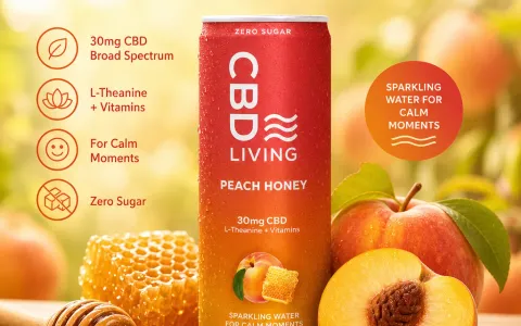 CBD Sparkling Water Peach Honey 12-Pack
