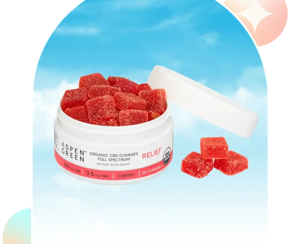 Aspen Green Relief Organic Full Spectrum CBD Gummies