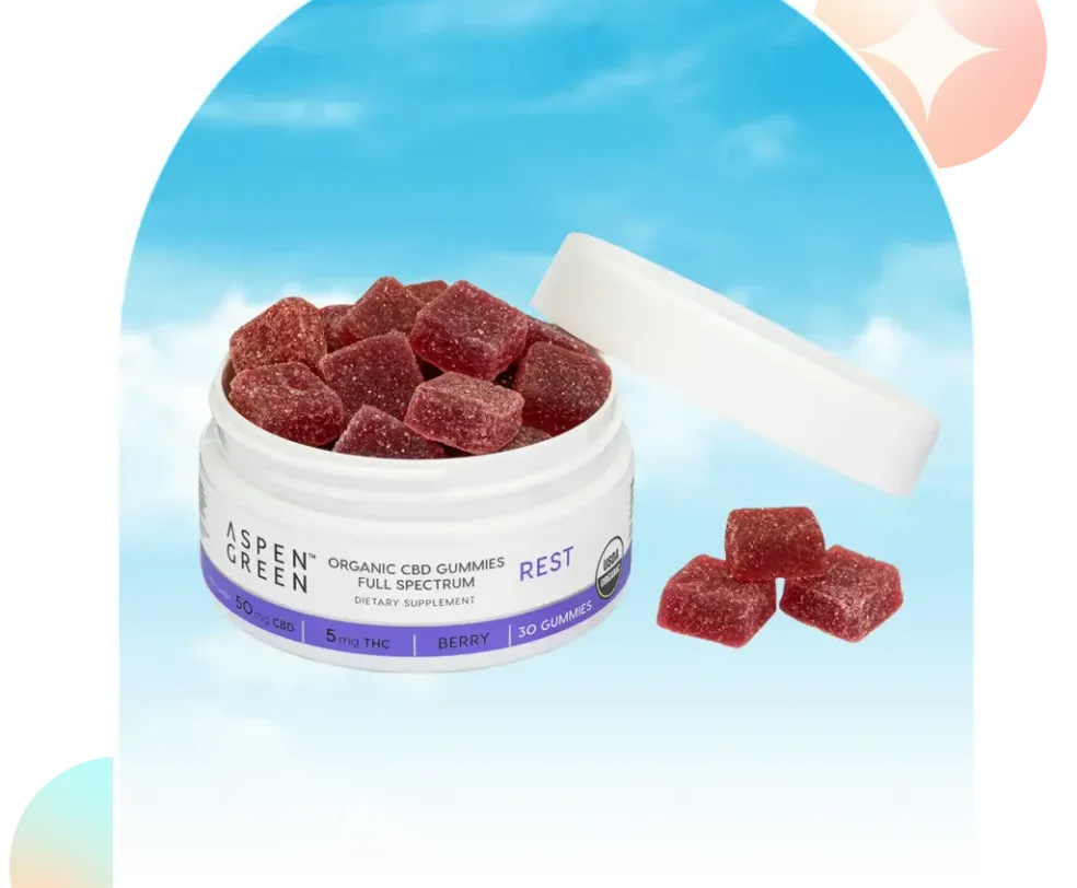 Aspen Green Rest Organic Full Spectrum CBD Gummies