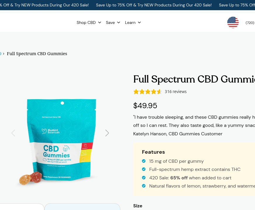 Bluebird Botanicals CBD Gummies
