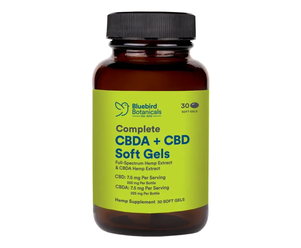 Bluebird Botanicals Complete CBDA + CBD Oil Soft Gels