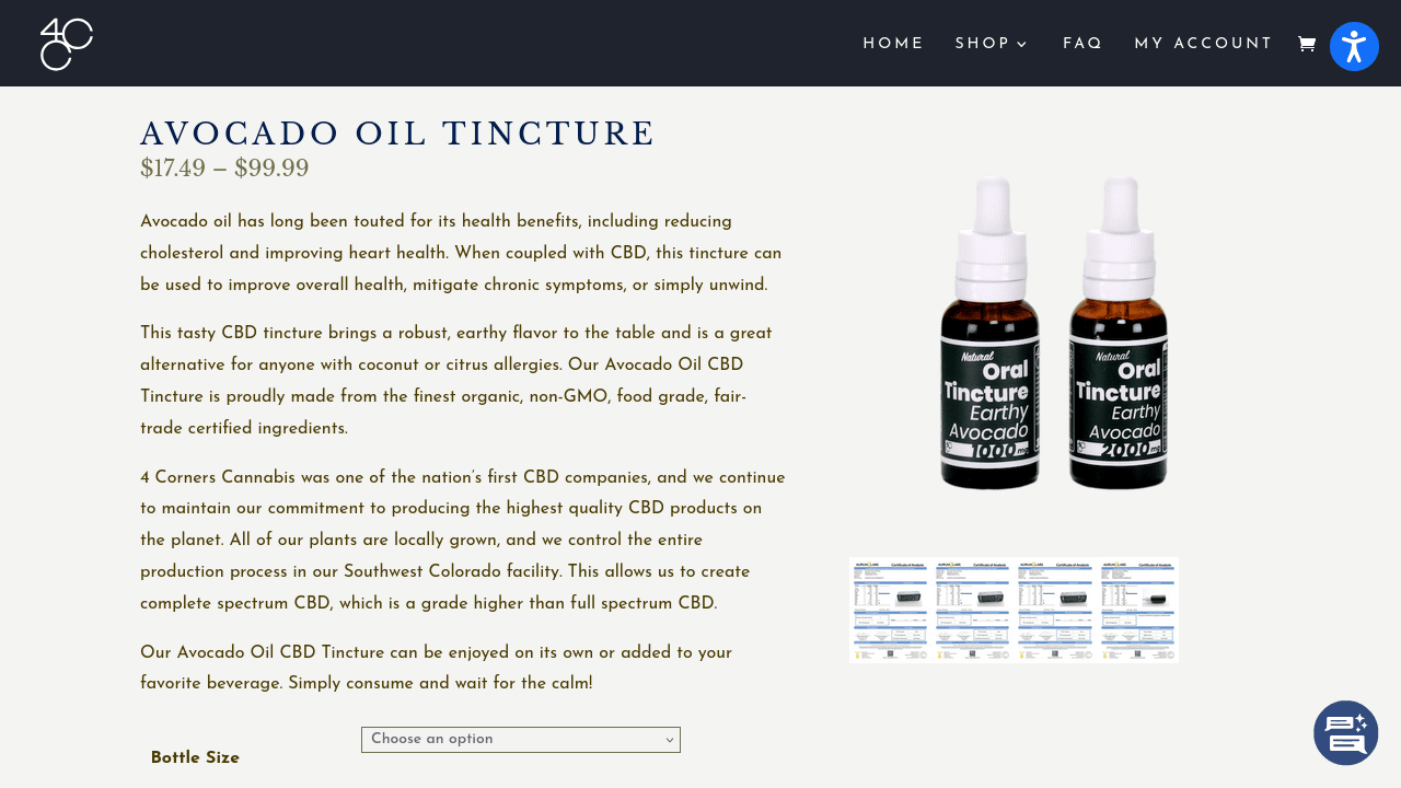 Robust & Earthy Avocado Oil CBD Tincture thumbnail
