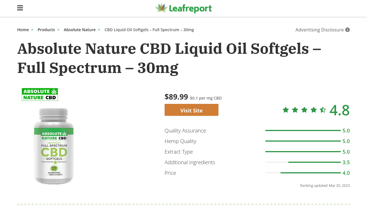 CBD Liquid Oil Softgels thumbnail
