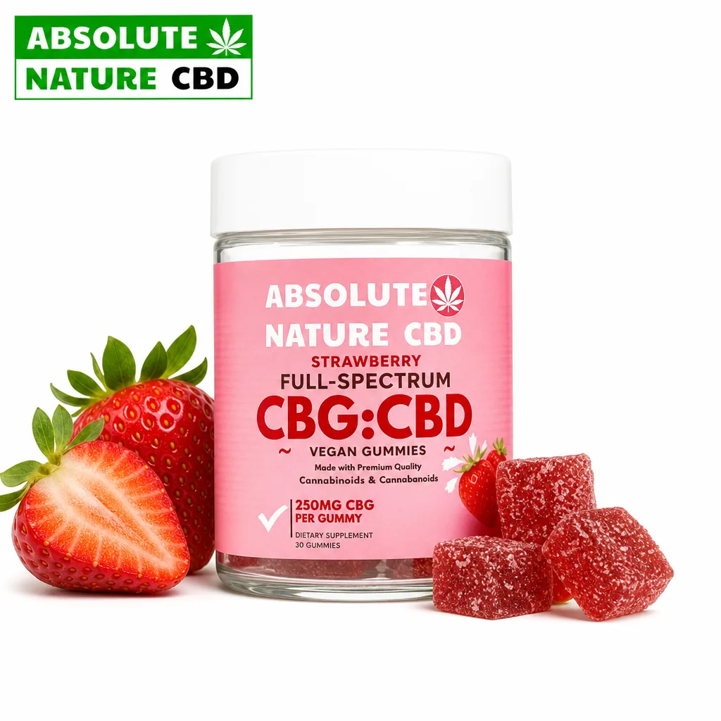 Absolute Nature CBG:CBD Strawberry Flavor Fruit Gummies