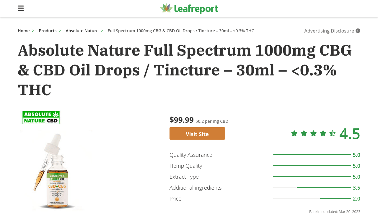 Full Spectrum CBG & CBD Oil Drops / Tincture thumbnail