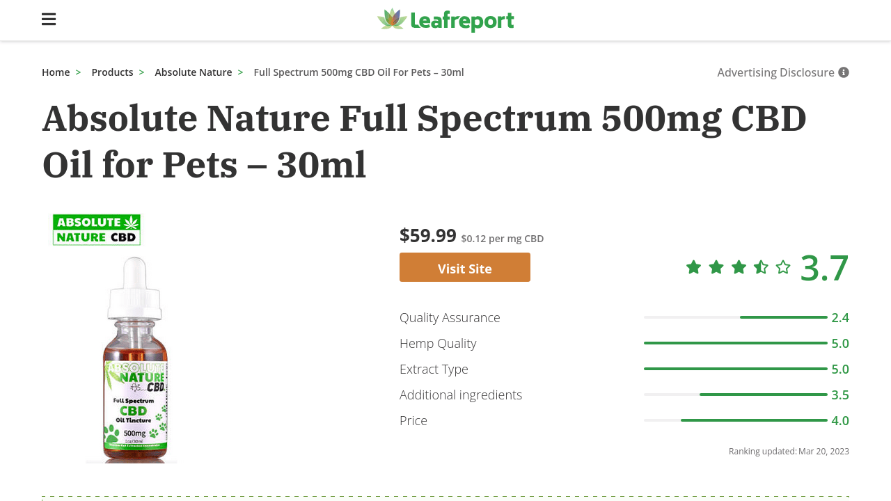 Full Spectrum CBD Oil for Pets thumbnail