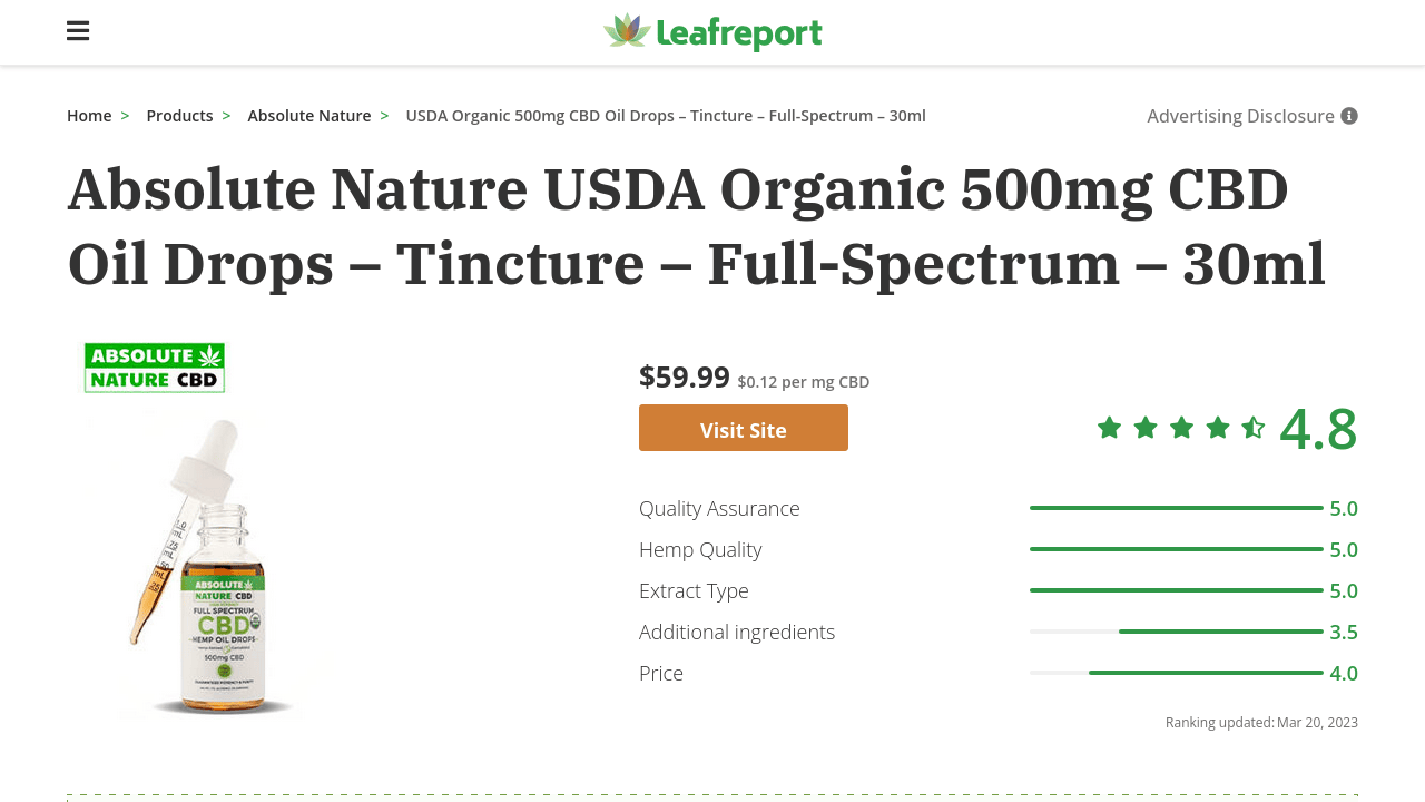 USDA Organic CBD Oil Drops thumbnail