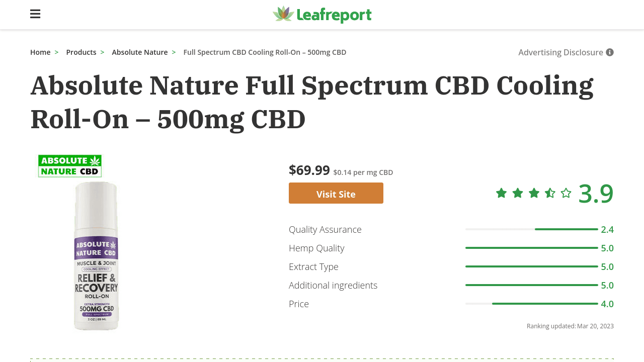 Full Spectrum CBD Cooling Roll-On thumbnail