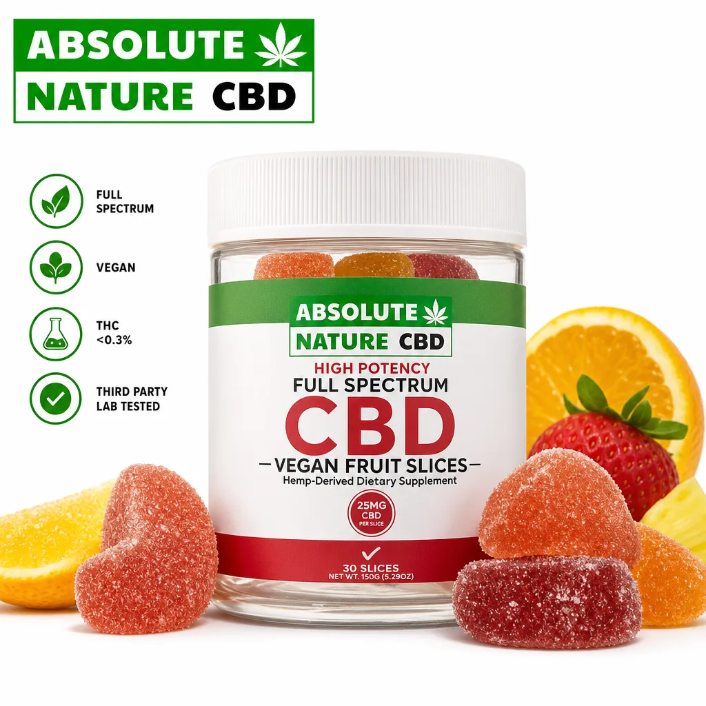 Absolute Nature Full Spectrum CBD Fruit Slice Gummies