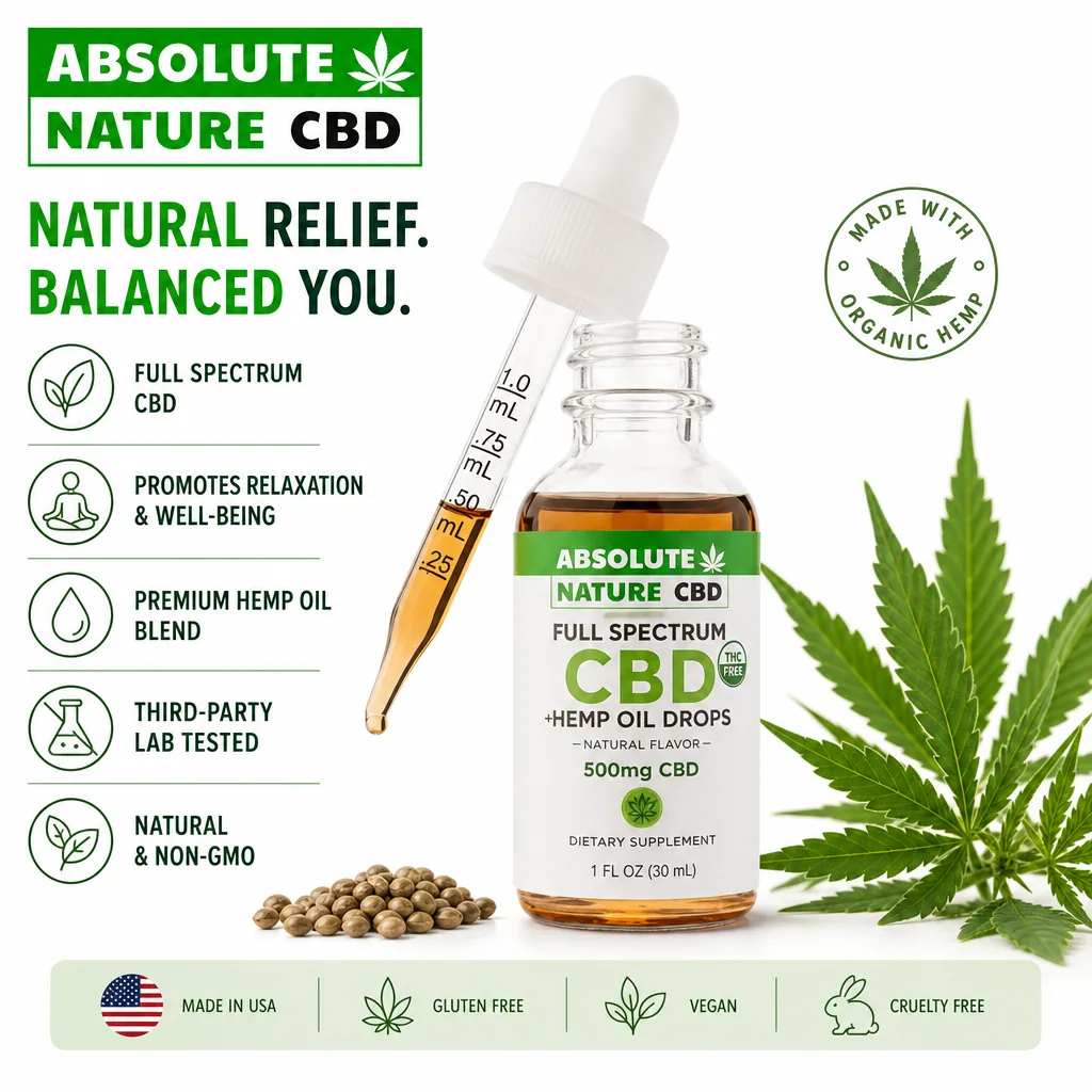 Absolute Nature USDA Organic CBD Oil Drops
