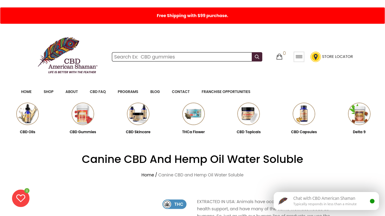 Canine CBD and Hemp Oil Water Soluble thumbnail