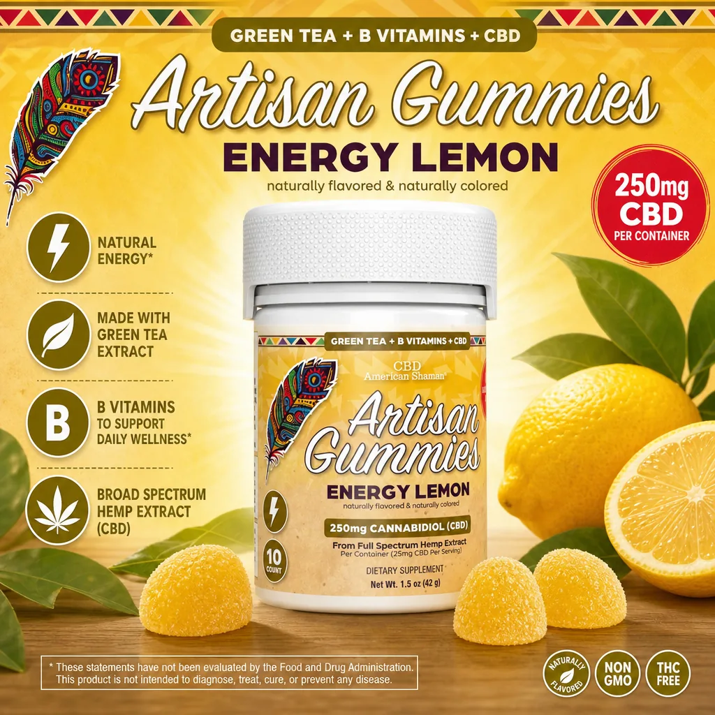 American Shaman CBD Energy Gummies With B12 & B6