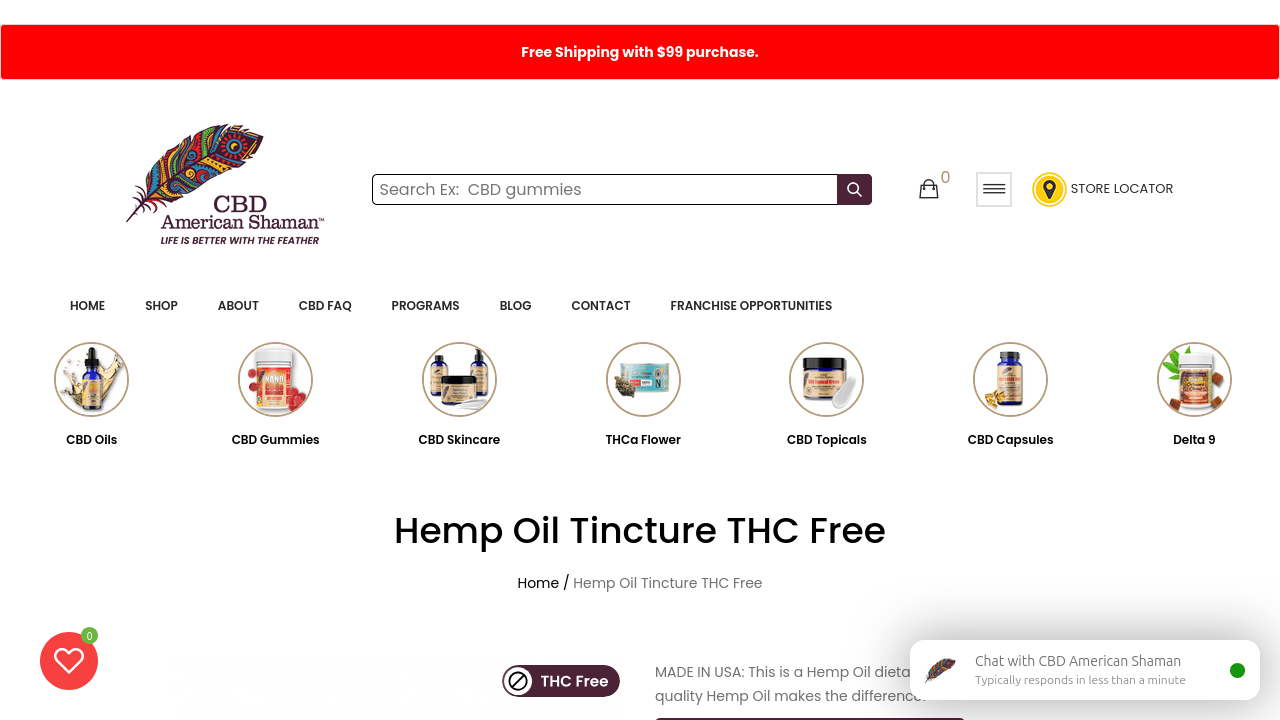 Hemp Oil Tincture THC Free thumbnail