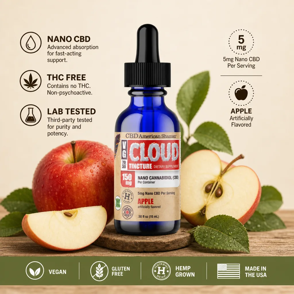 American Shaman VG Cloud Tincture - CBD Hemp Oil THC Free