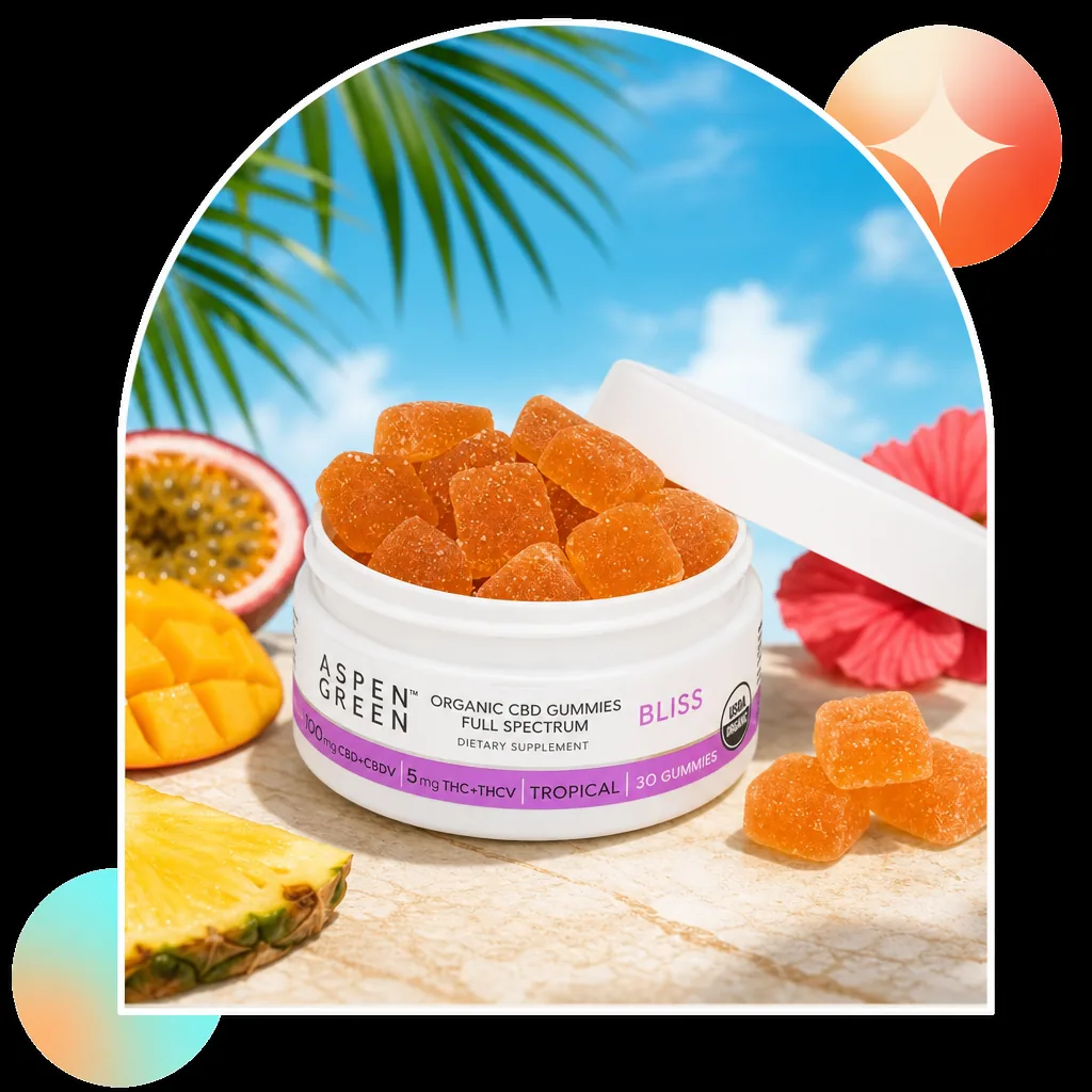 Aspen Green Bliss Organic Full Spectrum CBD Gummies