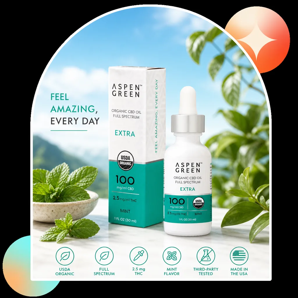 Aspen Green Extra Organic Full Spectrum CBD Oil - Mint