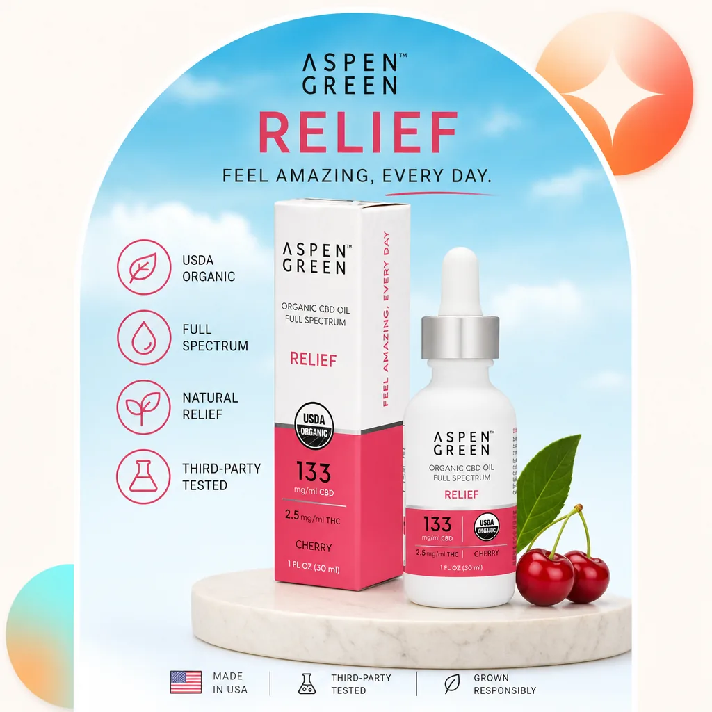 Aspen Green Relief Organic Full Spectrum CBD Oil