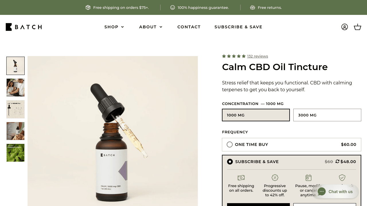 Calm CBD Oil Tincture thumbnail