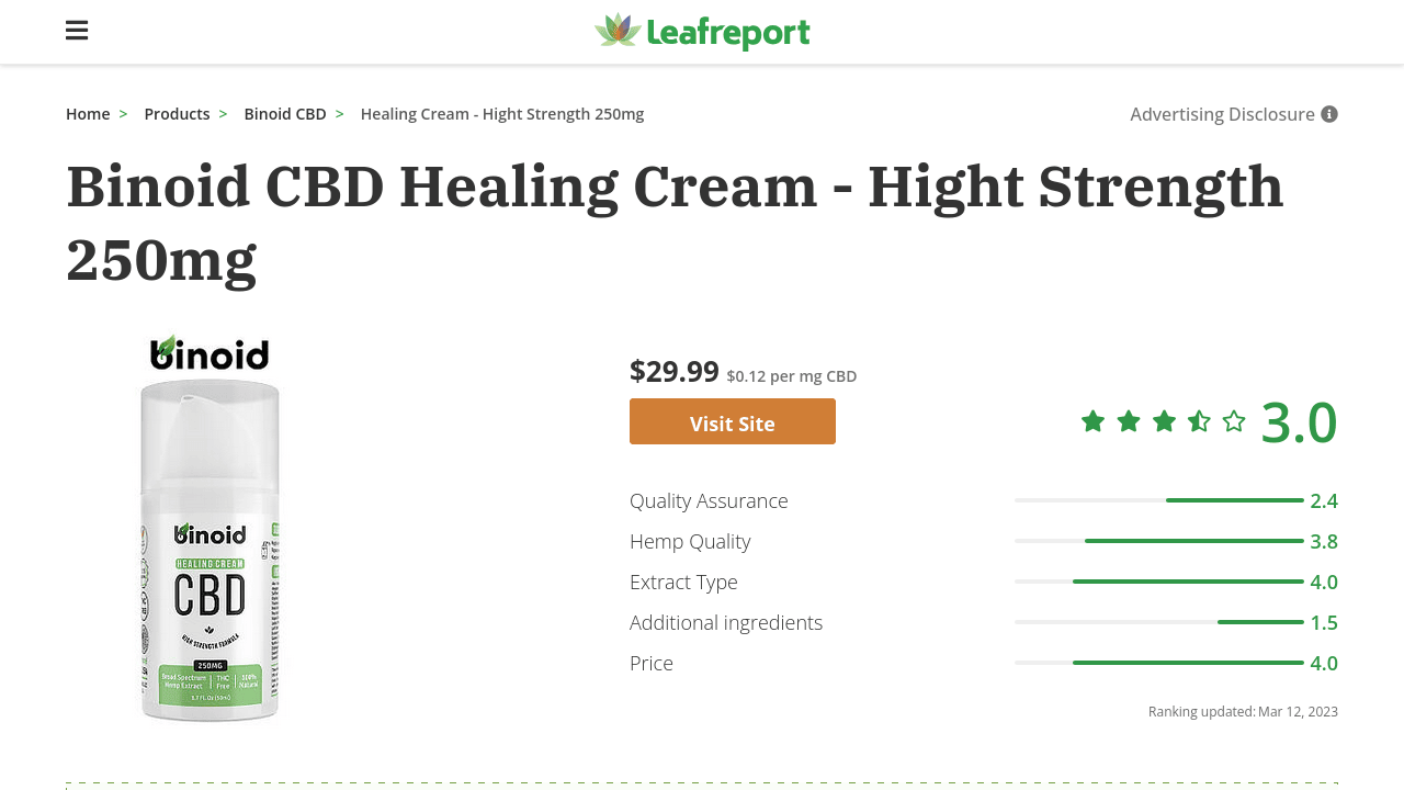 CBD Healing Cream - Hight Strength thumbnail