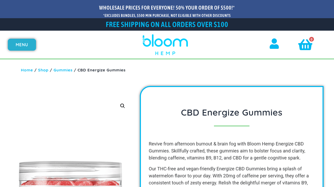 CBD Energize Gummies thumbnail