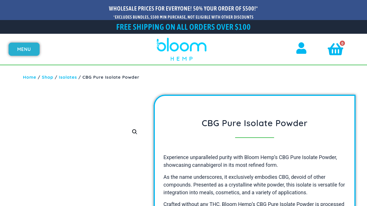 CBG Pure Isolate Powder thumbnail