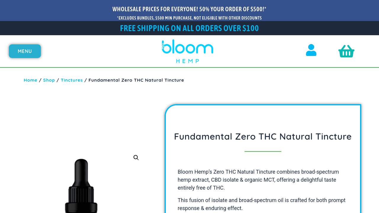 Fundamental Zero THC Natural Tincture thumbnail