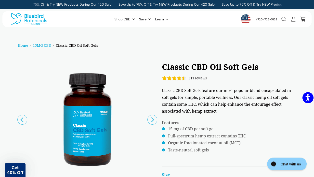 Classic CBD Oil Soft Gels thumbnail
