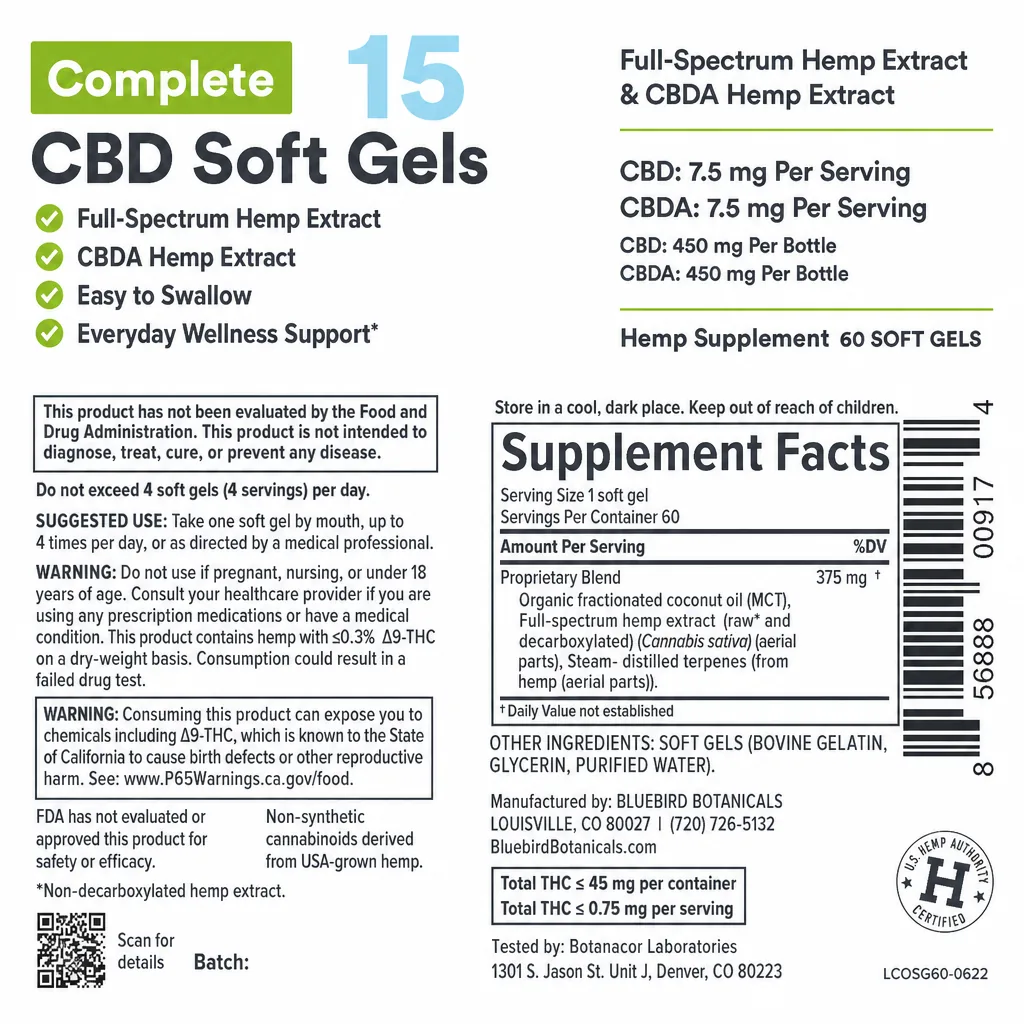 Complete CBDA + CBD Oil Soft Gels thumbnail