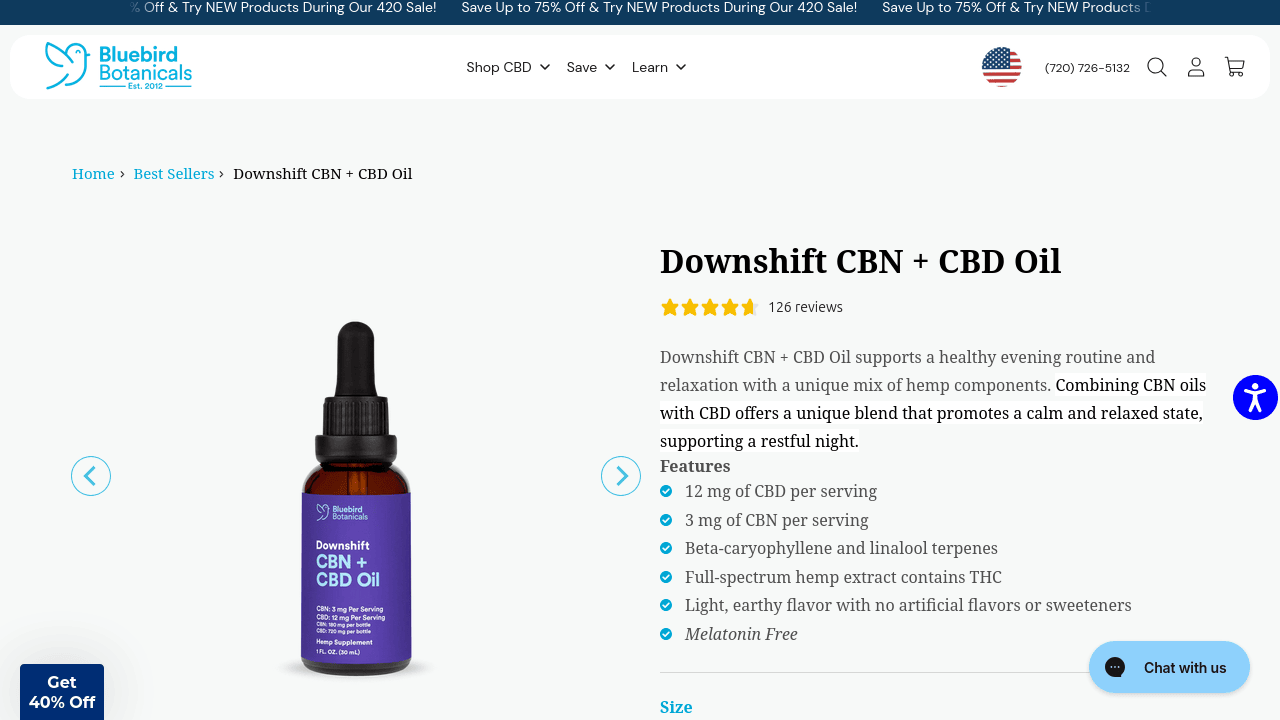 Downshift CBN + CBD Oil thumbnail