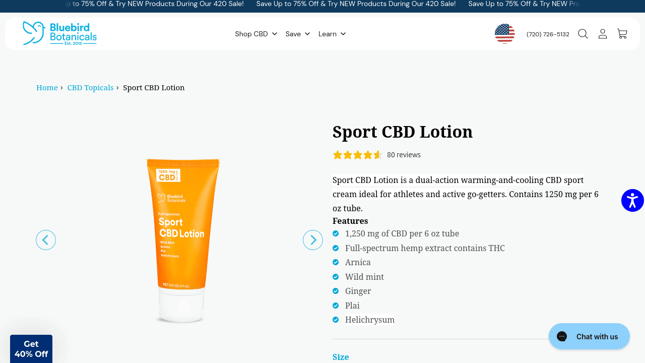 Sport CBD Lotion thumbnail