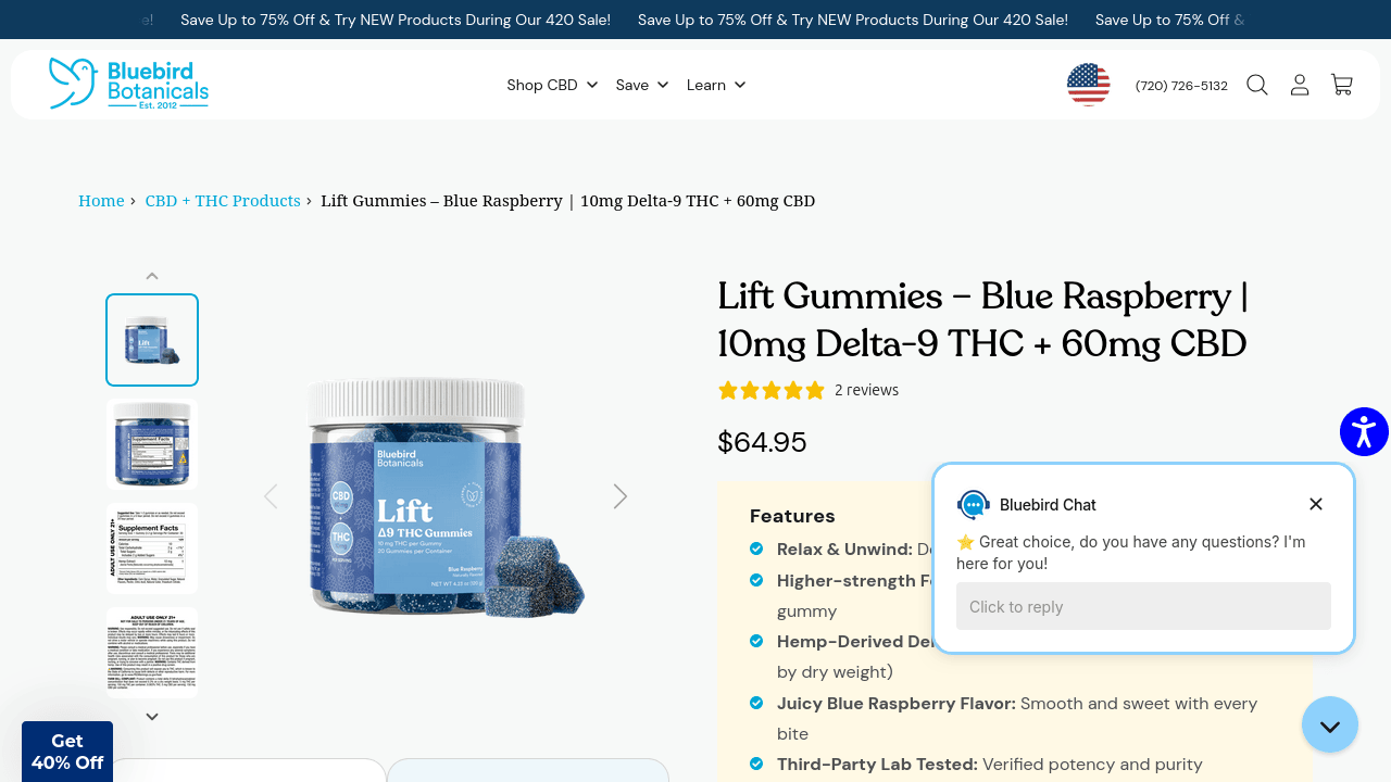 Lift Gummies – Blue Raspberry thumbnail