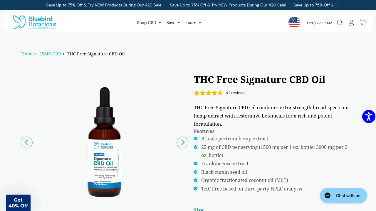 THC Free Signature CBD Oil thumbnail