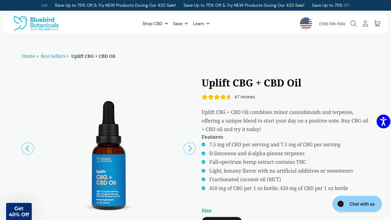 Uplift CBG + CBD Oil thumbnail