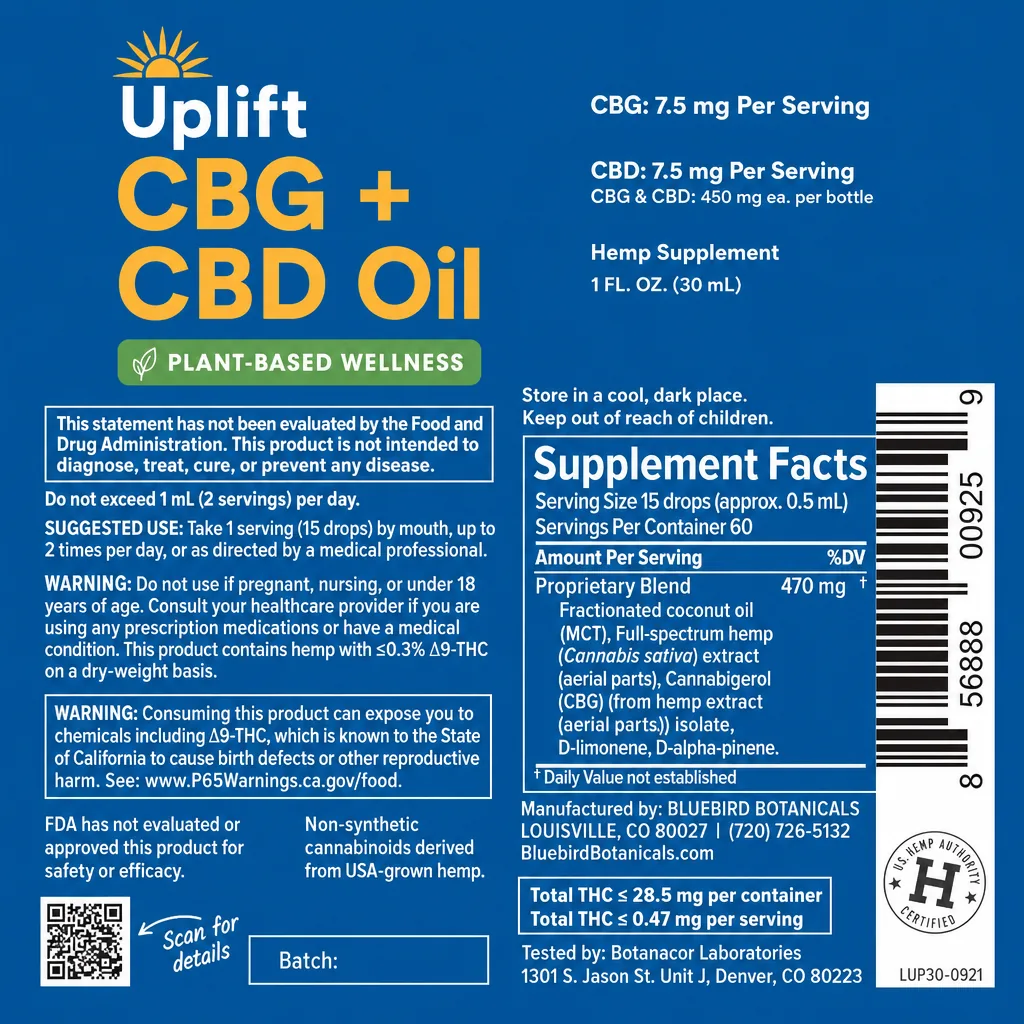 Uplift CBG + CBD Oil thumbnail