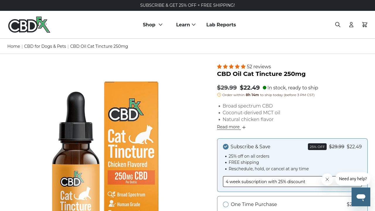CBD Cat Tincture thumbnail