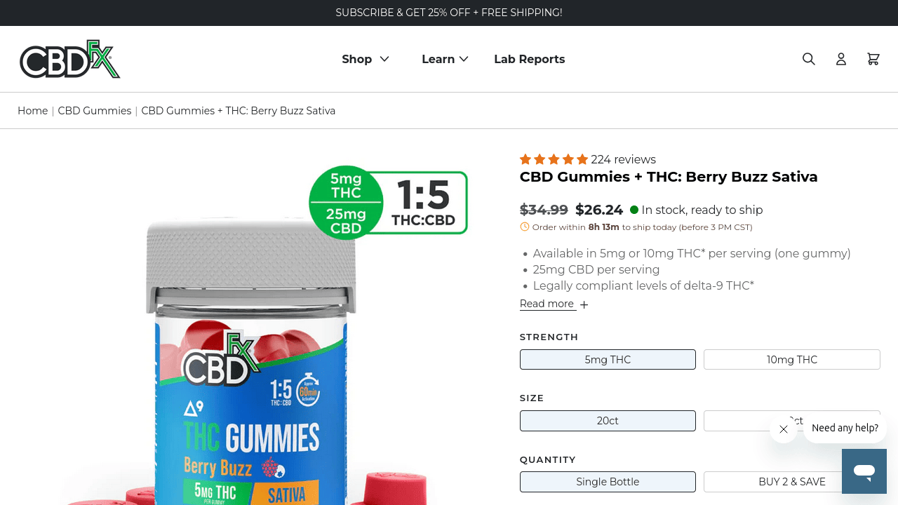 Berry Buzz Sativa Gummies thumbnail
